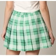 thumbnail image 3 of Made by Johnny Women's Plaid High Waist School Uniform Pleated Skater Tennis Skirt M GREEN_PLAID, 3 of 5