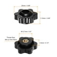 thumbnail image 2 of Uxcell 10 Pieces Star Knobs M4 Female Thread 25mm Head Through Hole Clamping Handles Nuts Black, 2 of 5