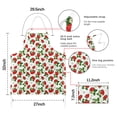 thumbnail image 7 of Red Strawberry Plants Fruit Flower White Apron-Garden Aprons for Women with Pockets-Cotton Linen Waterproof Kitchen Cooking Gardening Aprons Adjustable for Kitchen,Cooking,BBQ and Salon 33x27 Inch, 7 of 7