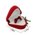 thumbnail image 3 of Vikakiooze Ring Box Strawberry Ring Holder Strawberry Ring Case Ring Bearer Wedding Ring Case Earring Storage Case Flocking Display Stand Gift Box Valentine's Day Gift, 3 of 7