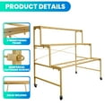thumbnail image 5 of Flower Display Stand With Buckets, 3 Layers Metal Plant Stand With 4 Brake Wheels, Heavy Duty Moving Flower Rack For Fresh Flower Shop, Flower Bar, Patio Garden, Outdoor (Gold Frame - Black Bucket), 5 of 8