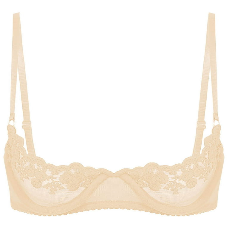 MJUHNHH Push Up Bras for Women,Plus Size Floral Lace Underwire Soft Cup  Everyday Bra (Color : Nude, Size : 44DD) at  Women's Clothing store