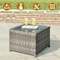 thumbnail image 2 of Ovios Outdoor Coffee Table Wicker Patio Furniture Set Rattan Side Tea Tables with Glass Top for Backyard, 2 of 7