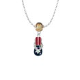 thumbnail image 2 of Delight Jewelry Silvertone USA Patriotic Flip Flop with White Star Mia Monkey Charm Necklace, 2 of 4