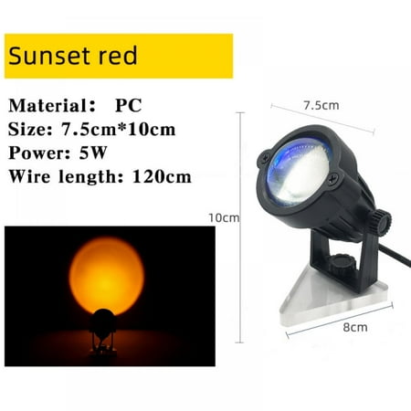 

Projection Lamp 90 Degrees Rotating USB LED Projector Night Light for Living Room Hotel Restaurant Decor Live Stream Ins Photography Props Sunset Light