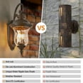 thumbnail image 5 of 22"(H) Vintage Outdoor Wall Lantern, Weatherproof Exterior Sconce Light with Clear Glass Shade, Waterproof Wall Mount Light Fixture for Patio, Porch, or Entryway(One Piece & No Bulb), 5 of 7