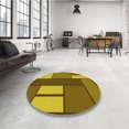 thumbnail image 4 of Ahgly Tapis Rond Lavable en Machine Intérieur Transitionnel Brun Bronze Foncé, 8 Pieds Rond, 4 of 7