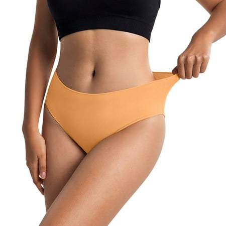 Xiaoxatg Sexy Panties for Women Women s Plus Size Mid High Waist Mesh Briefs Solid Color Crotch Underwear Panties Womens Underwear Packs Boy Shorts