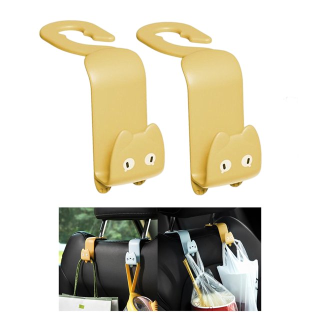 2x ganchos de almacenamiento para el automóvil, gancho para colgar el asiento del automóvil para colgar el bolso, bolso, organizador, bolsa de Naranja BLESIY Ganchos para reposacabezas de asiento de coche