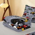 thumbnail image 5 of Erosebridal Monster Truck Zipper Twin Comforter Sets with Fitted Sheet and 2 Pillowcases, Checkered Flag Zipper Bedding Set, Gray White, Gray Reversible, 5 of 7