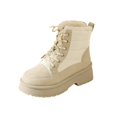 thumbnail image 2 of HTHLVMD Women Snow Boots, Warm Faux Fur Lined Boots, Women's Winter Snow Boots Lace Up Waterproof Warm Faux Fur Lined Booties Quilted Puffer Thick Sole Outdoor Walking Shoes, Beige 5.5, 2 of 6