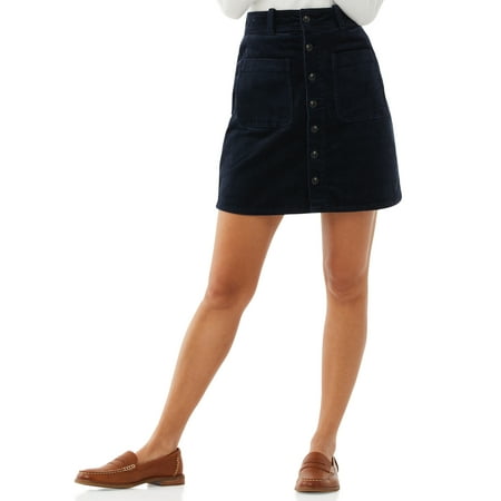 Free Assembly - Free Assembly Women&amp;#39;s Corduroy Button-Front Skirt