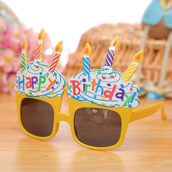 FRCOLOR Happy Birthday Glasses for Kids Plastic Assorted Color Lightweight Funny Novelty Party Props 4 Pieces