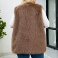 thumbnail image 6 of QSAWXQZ Women's Faux Fur Vest Sleeveless Solid Fuzzy Open Front Outwear Vest for Spring Coffee 5XL, 6 of 8