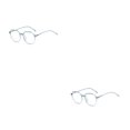 thumbnail image 3 of Jumpingount Gafas lisas a la moda, gafas de lectura de forma cuadrada sin maquillaje, gafas de estilo Vintage, gafas de montura grande para óptica Azul transparente 2piezas, 3 of 6