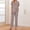 Khaki, variant on Pajamas for Women Summer Striped Print Comfortable Pajama Sets with Pants Casual Collared Short Sleeve Sleepwear Summer Pjs for Women