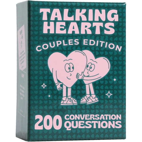 Talking Hearts Conversation Cards - Couple Card Game for Date Nights & Travel Adventures | Great Gift for Couples - 200 Questions & 2 Wild Cards
