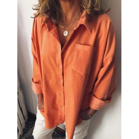

WOXINDA Classic Wild Loose Cotton Solid Color Long-Sleeved Women s Shirt Female