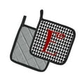 thumbnail image 2 of Carolines Treasures CJ1035-EPTHD Letter E Initial Monogram - Houndstooth Black Pair of Pot Holders, 7.5HX7.5W,, 2 of 2