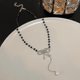 thumbnail image 5 of Korean Heart Butterfly Pendant Tassel Necklaces For Women 2023 New Initial Rhinestone Pearl Choker Collar Clavicle Chain Jewelry-xl369--XL011-2-Produc XL011-2, 5 of 5