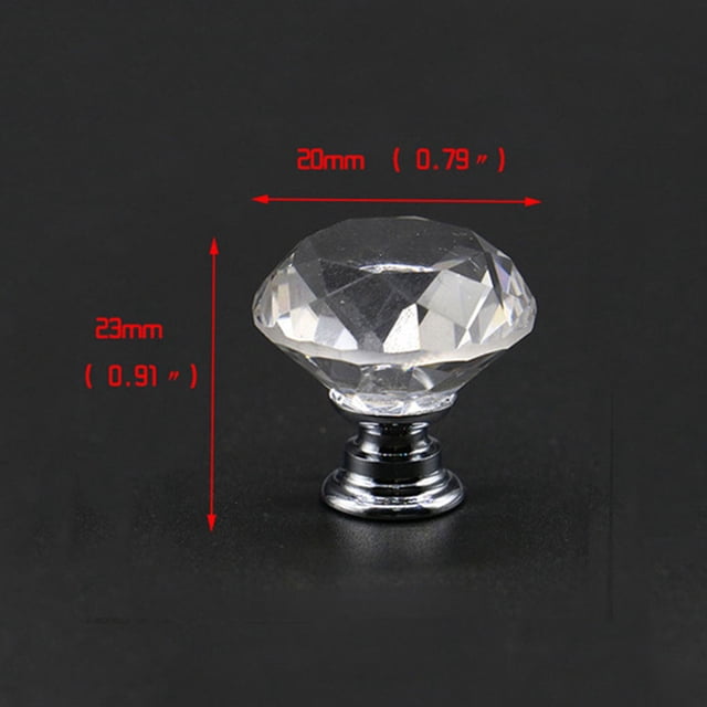 Naiovety 20/30/40mm Diamante Transparente Cristal Puerta Tirar Cajón Pomo Tirador Conjuntos de muebles de dormitorio PC 1 20 mm