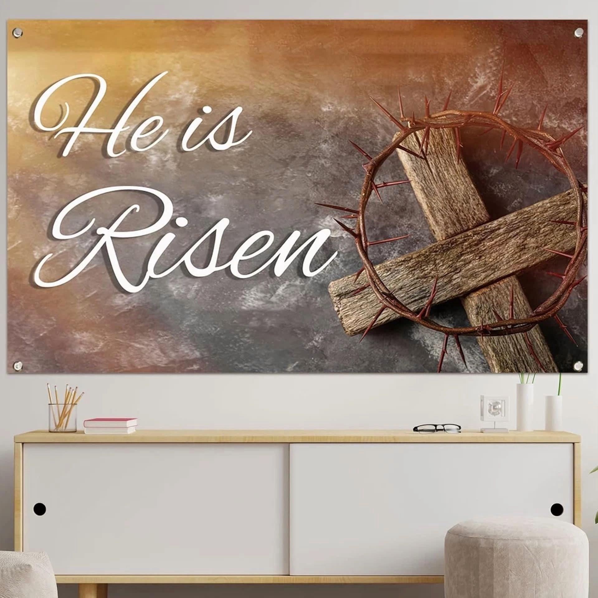 BUTTERFLY- He Is Risen Easter Photo Backdrop For Photography Bright Color