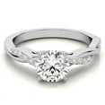 thumbnail image 4 of Solitaire Brilliance 1.5CT Round Brilliant Moissanite Twisted Engagement Ring 18K White Gold, Ring Size 4.5, 4 of 5