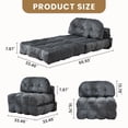 thumbnail image 3 of JONPONY Folding Sofa Bed, Convertible Sleeper Chair Couch with Pillow, Foldable Mattress Futon with Back Support, Portable Sleeper Chair Bed Comfort Floor Sofa for Living Room Bedroom, Single, Grey, 3 of 10