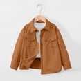 thumbnail image 4 of Wilark Girls Fall Corduroy Shirt Jackets Lightweight Loose Fit Casual Trendy Long Sleeve Collared Kids Shackets with Pockets Khaki 5-12, 4 of 7