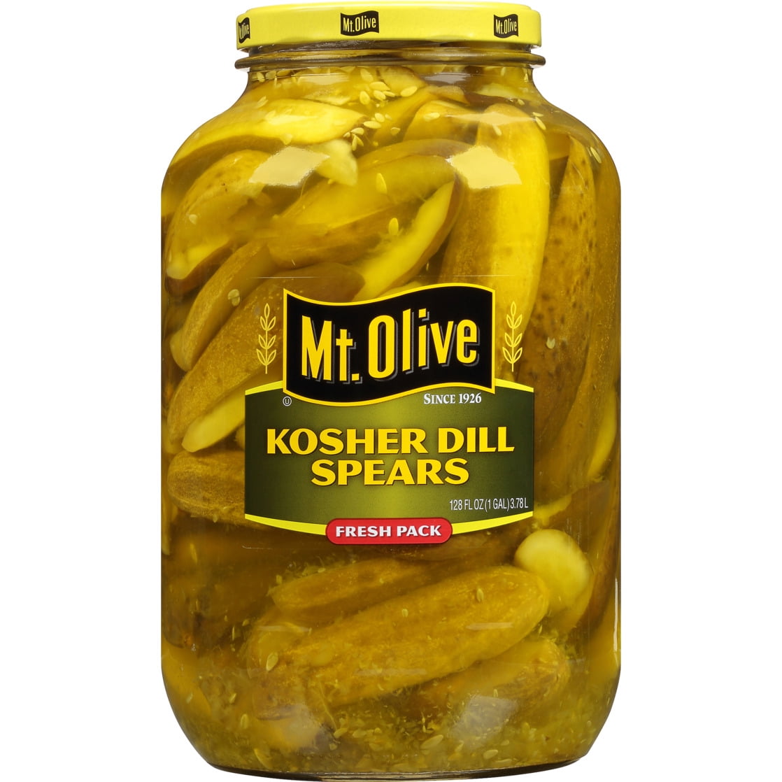 (4 pack) Mt. Olive Kosher Dill Spears Fresh Pack Pickles - 128 fl oz jar