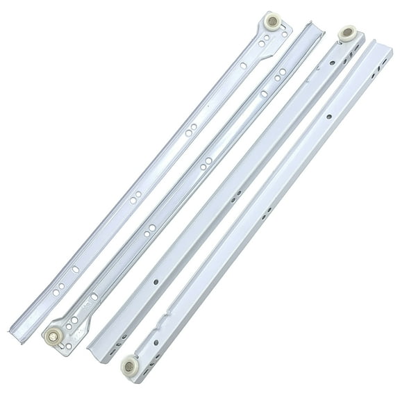Laurey 10518 Bottom Mount Euro-slide 18" White One Kit For One Cabinet
