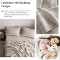 thumbnail image 4 of Simple&Opulence 100% Linen Sheet Set-Pure Linen Bedding Sheet-4 Pieces (1 Flat Sheet,1 Fitted Sheet,2 Pillowcase)-Embroidery Collection,Soft & Cozy,Cooling Bedding- Twin Size, Linen, 4 of 9