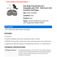 thumbnail image 2 of Rear Brake Pad and Rotor Kit - Compatible with 1999 - 2002 Ford E-350 Econoline Club Wagon 2000 2001, 2 of 2