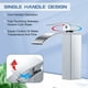thumbnail image 3 of Elegante grifo de baño con cascada para montaje en cubierta, construcción de acero inoxidable, acabado en cromo pulido para baños modernos, 3 of 5