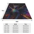thumbnail image 3 of Fotbe Rainbow Wings Majestic Dragon Manta de Franela Acolchonada con Estampado, Súper Suave y Esponjosa, Extra Grande para Sofá, Cama, Uso Todo el Año-80"x60", 3 of 7