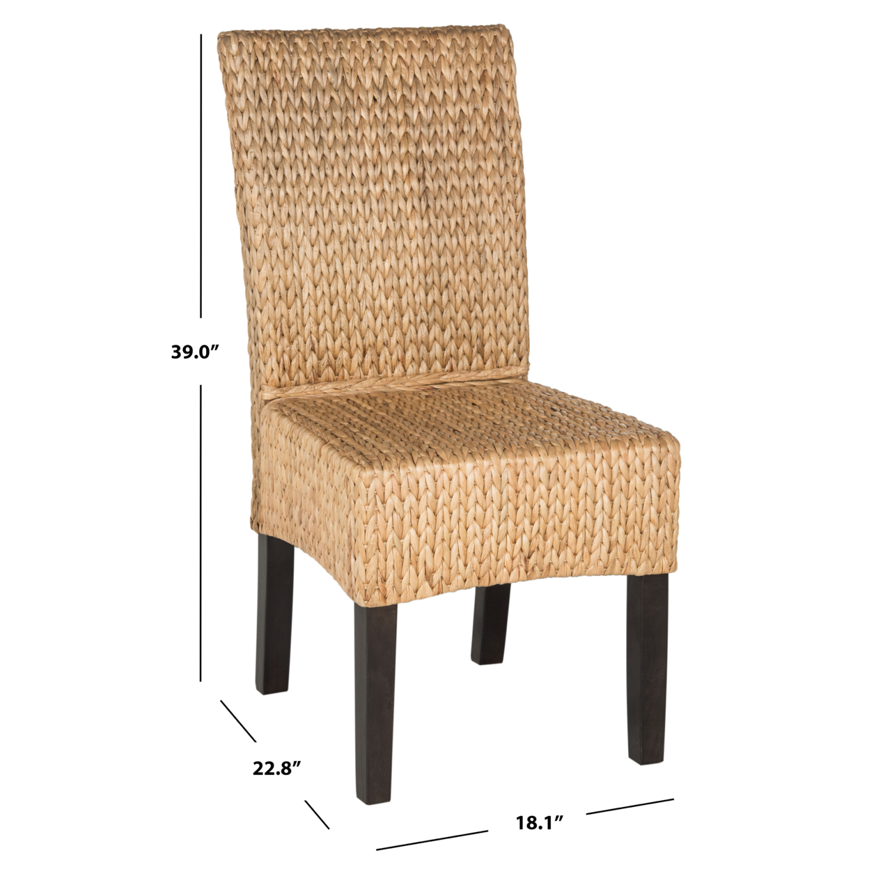 SAFAVIEH Luz 18''H Wicker Dining Chair Natural - image 4 of 7