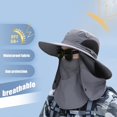 thumbnail image 6 of Sunsanly Sun Hats for Men Women Fishing Hat UPF 50+ Breathable Wide Brim Summer UV Protection Hat-Grey, 6 of 8