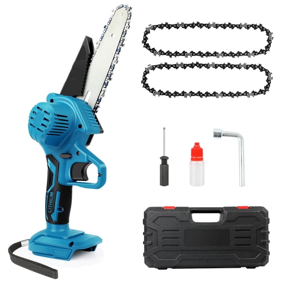 6 Inch Mini Chainsaw Cordless, Battery Powered Small Handheld Saw (Compatible with Makita 18V Battery) for Trees Branches Trimming, Wood Cutting, Gifts for Men Women(Not Battery)