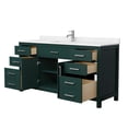 thumbnail image 3 of Wyndham Collection Beckett 66" Wood Single Bathroom Vanity in Green/Nickel, 3 of 6