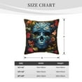 thumbnail image 4 of Fotbe Butterfly Flower Skull A Pattern Velvet Decorative Throw Pillow Covers with Elegant Piping, Soft Plush Cushion Cover for Sofa, Bed, Car, Office-16"x16", 4 of 8