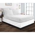 1 Piece Split Corner Two Tone Tailored Bed Skirt By D.N.G. BEDDINGS, Queen Size 6 Inch Deep Pocket, 800 TC, 100% Egyptian Cotton, Solid White/Black Color.