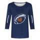 thumbnail image 4 of Heisall Womens Tops 3/4 Sleeve Round Neck Loose Casual Fashion T-Shirts Rugby Print, 4 of 4