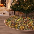 thumbnail image 5 of Lukts Vintage Sunflower and Corn Autumn Print Color Life Christmas Tree Skirt, Winter Holiday Tree Mat Decoration ,Can be Used as A Shawl-36", 5 of 6
