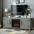 thumbnail image 2 of IHOMEadore Electric Fireplace TV Stand up for 65" TVs, Rustic Media Console with Storage, Adjustable Shelves, Heater, 2 of 12