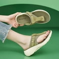 thumbnail image 2 of CAICJ98 Walking Shoes Women Ladies Fashion Summer Transparent Chain Decorative Wedge Heel Thick Sole Sandals,Green, 2 of 5