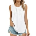 thumbnail image 2 of Nrmvnmi Women's Summer Sleeveless Pleated Back Closure Casual Tank Tops For Mothers day gifts, 2 of 7