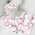 thumbnail image 4 of Vintage Pink Gray Circle Lines Bathroom Rugs Set Abstract Art White Background Non Slip Absorbent Soft Bath Mats 3 Piece Set with Bathroom Rug, U-Shaped Floor Mat, Toilet Seat Cover Large Size, 4 of 9