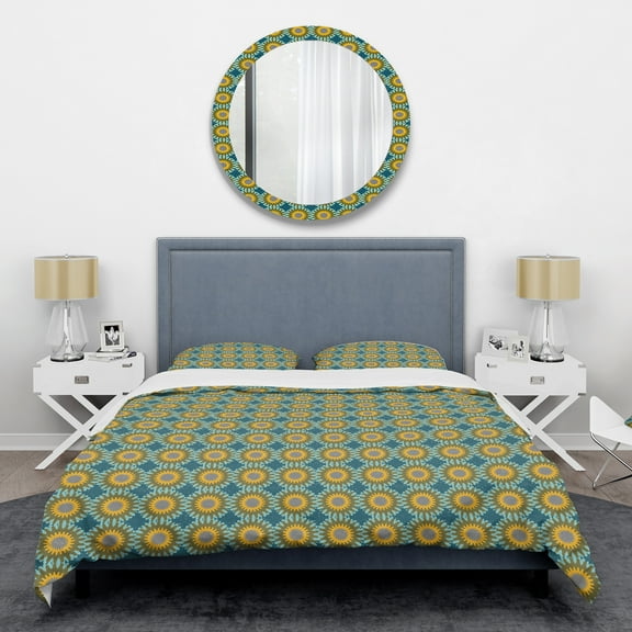 Designart 'Retro Circular Pattern I' Mid-Century Modern Duvet Cover Set