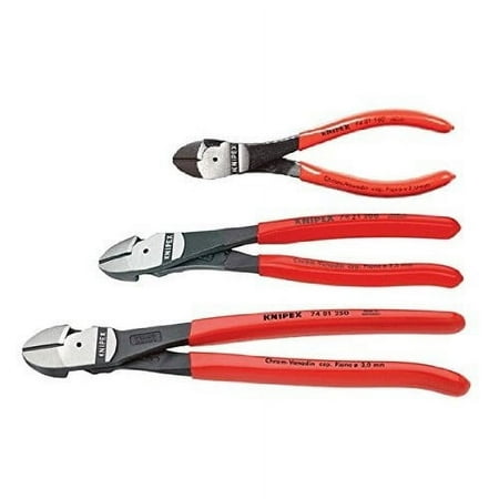 UPC: 0843221008420 | Knipex 002005US 3-Piece High Leverage Diagonal Cutters Set