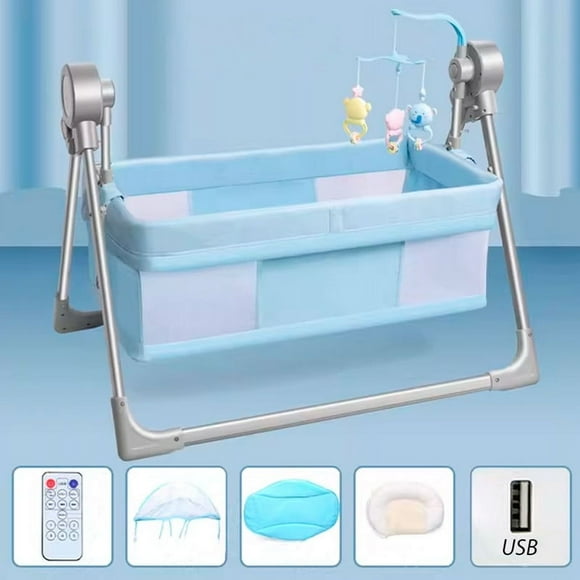 CUNA MECEDORA PARA BEBE IMPORTACIÓN PORTÁTIL AZUL